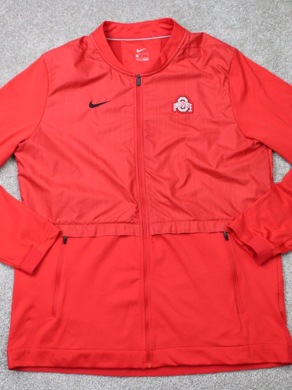 Nike Ohio State Buckeyes Jacket Mens Large Red Sideline Full Zip Windbreaker L/S